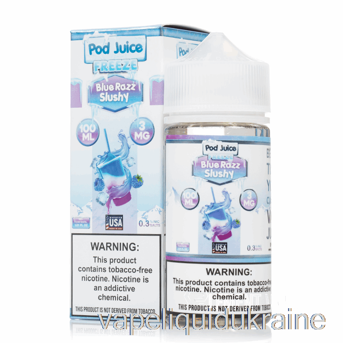 Vape Liquid Ukraine FREEZE Blue Razz Slushy - Pod Juice - 100mL 3mg